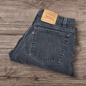Vintage 90s Levis 550 Black‎ Denim Jeans Mens Size 38 Tapered Leg Made USA 36/34